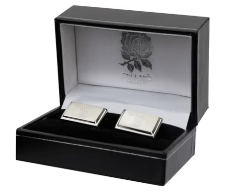 England Rugby Oblong Silver Plated Cufflinks