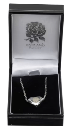 England Rugby Silver Heart Necklace 