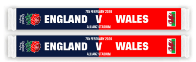 England Rugby Six Nations 2026 H2H Scarf England v Wales  -203443273