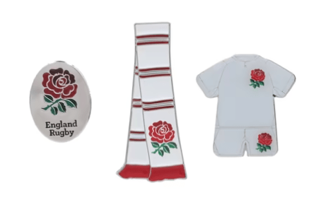 England Rugby Three-Piece Pin Badge Set
