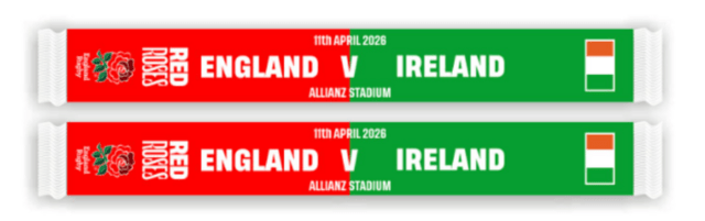 England Women's Six Nations 2026 Red Roses v Ireland Scarf 